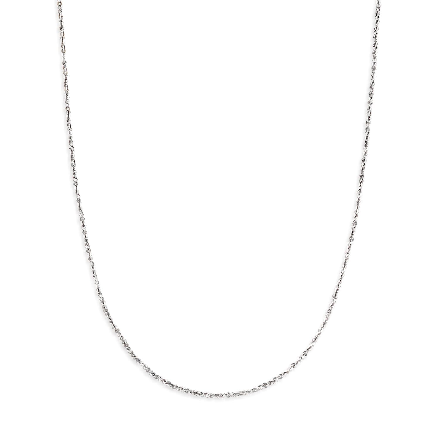 Italian 1mm 14kt White Gold Twisted Sparkle Chain Necklace, Necklace for Women, Gold Jewelry, Christmas, Birthday Gift