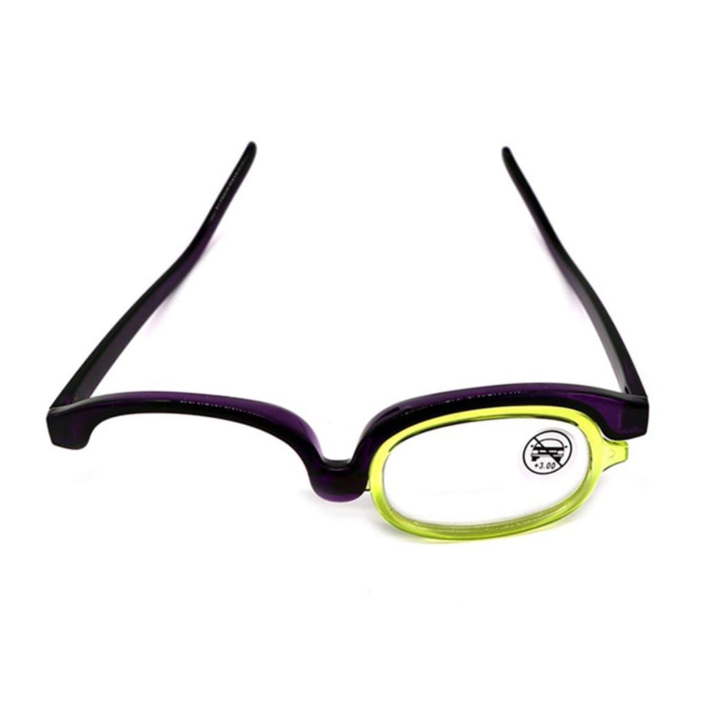 Jojok Reading Glasses Magnifying Make-up Glasses Eyes Makeup Glasses flip Lenses for Women (+2.0, Yellow)