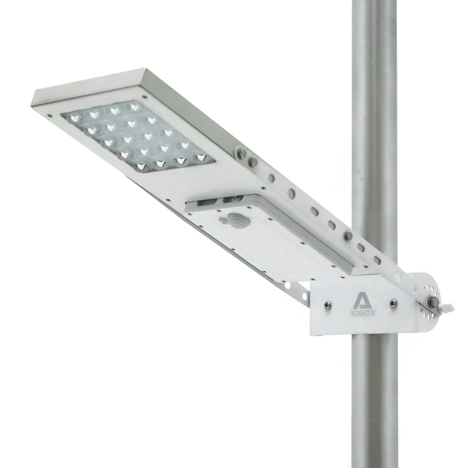 Solar Light Mart Alpha 1080X Street Motion Sensor 3-Mode Street Lamp Dusk to Dawn Dimmable Waterproof Max Pole Diameter 3", Warm White 2800K LED