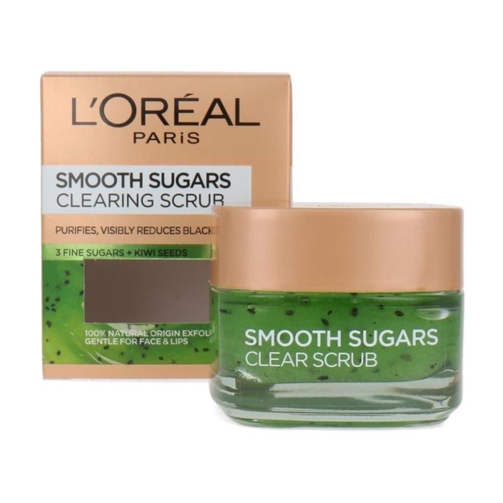 L’Oréal Paris L'Oreal Smooth Sugar Scrubs With Kiwi Seeds To Reduce Blackheads, 50ml