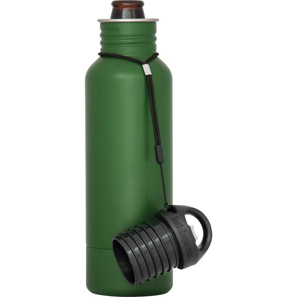 BottleKeeper - The Standard 2.0 - The Original Stainless Steel Bottle Holder and Insulator to Keep Your Beer Colder (Green)