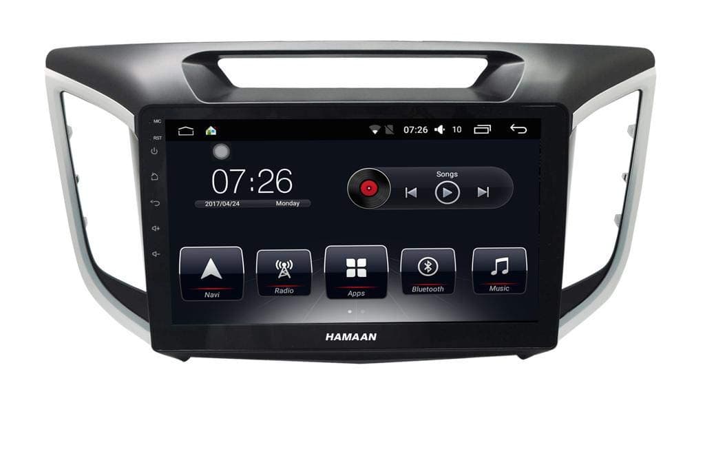 Hamaan 10.1" Hyundai Creta Android Bluetooth Car MP4 Music Player HD 1080P Touch Screen Display for Creta Model 2015 Onwards| 32GB Internal Memory + 2GB Built in DDR3 RAM | Remote Control + Joystick