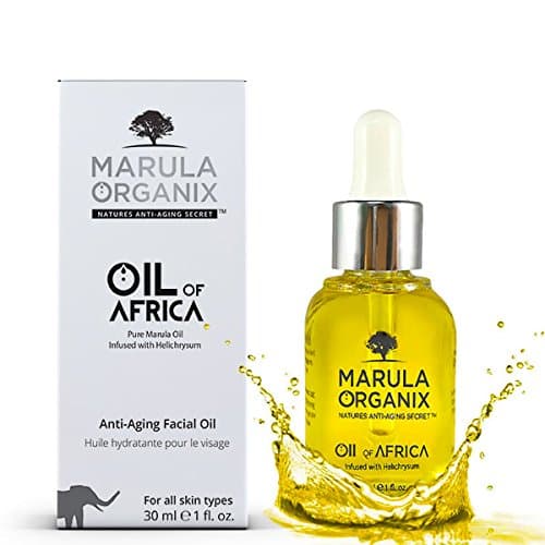 Marula Organix Raw Marula Oil - Infused with Helichrysum Oil - Powerful Antioxidant Serum, Noncomedogenic Facial Moisturizer, Effective Anti Aging Serum and replacement for your Anti Aging Cream. Great Dark Spot Corrector