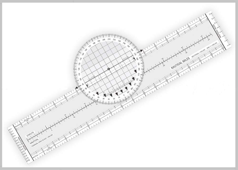 Rigid Lexan Plastic made Nautical-statute Conversion Scale for Flight Pilots with Pilot Flight Ultimate Rotating Plotter