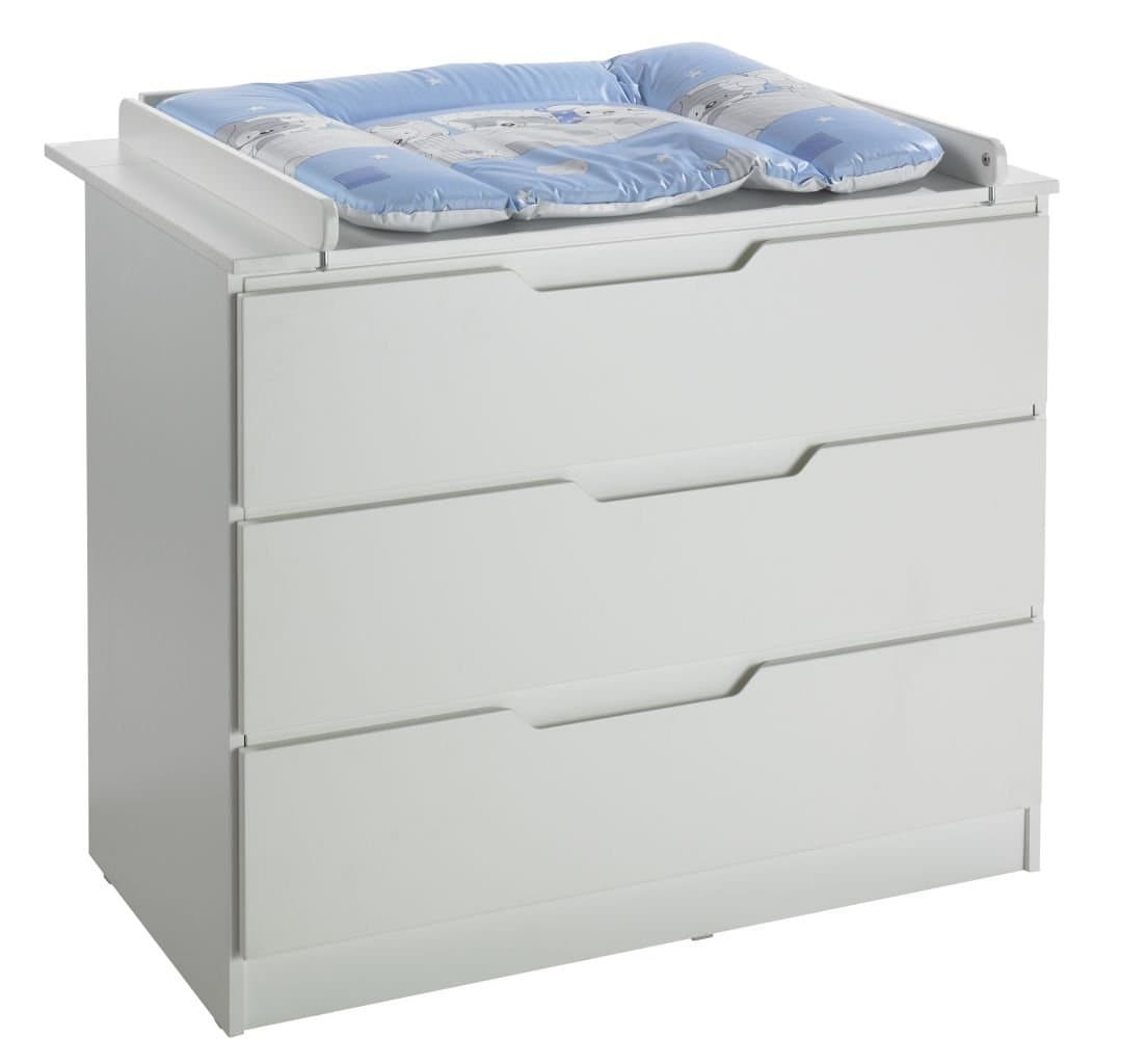 Geuther - Fresh Baby Changing Unit Made in Germany with Soft Close, 3 Drawers, White