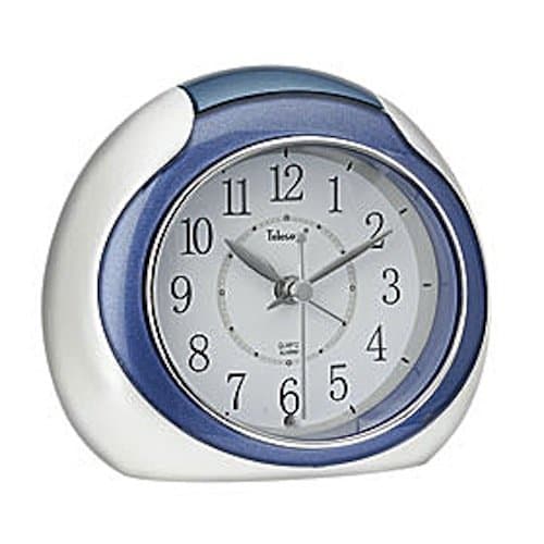 Quiet Sweep Quartz Alarm Clock - White/Blue