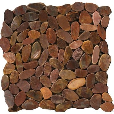 M05PEBBTR1212MF Flat Rivera Pebble Terracotta Mesh Tile, 12 x 12"