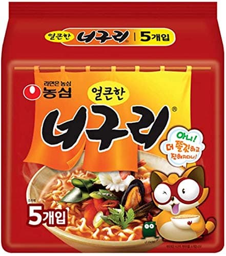 NongShim Neoguri Ramyun Seafood & Spicy Flavor Korean Instant Noodle, Pack of 10