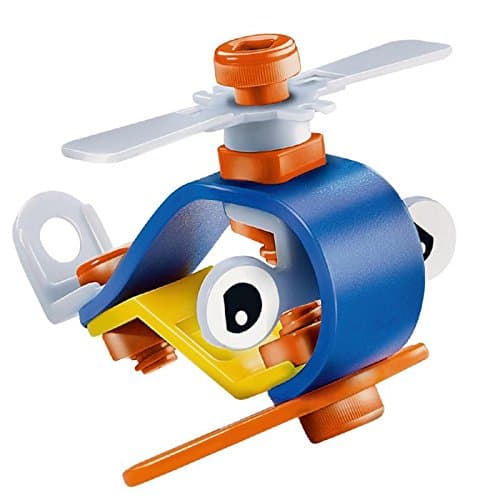 GeekGoodies Build & Play Flexible DIY Puzzle Blocks Construction Nuts and Bolt Toy/Kit/Game (Small)- Blue Plane