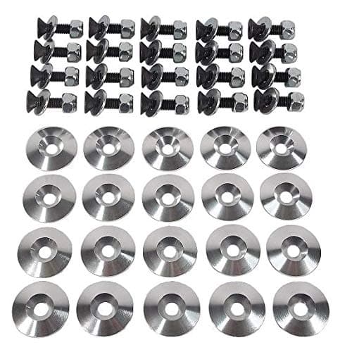 20 Pack Aluminum Countersunk Conical Washer Set, Spacer, Valance, Tapered
