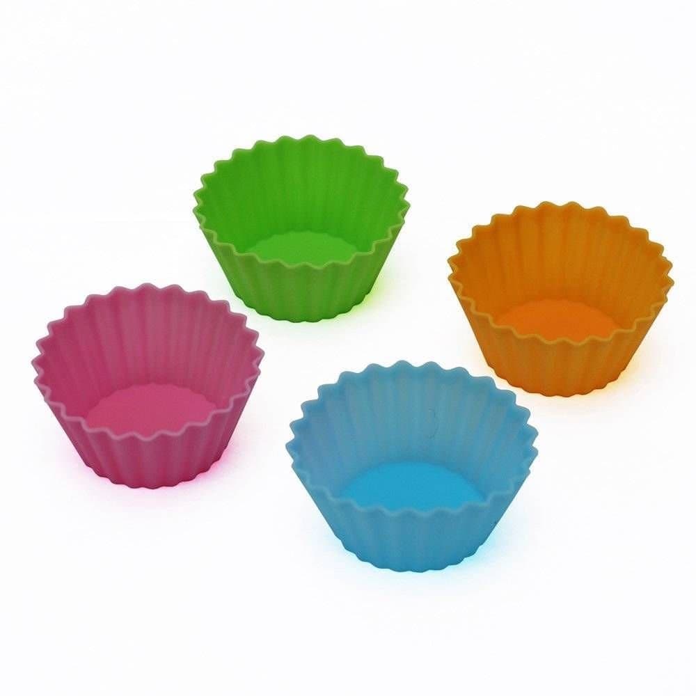 Set of 4 ECO Re-usable Silicon Bento Box Food Cup Jelly Mold