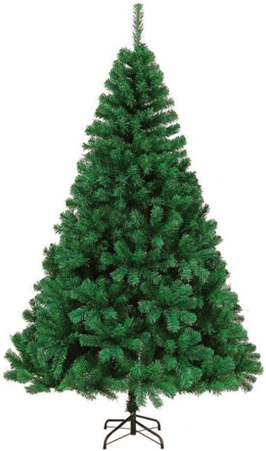 6FT Artificial Christmas Tree with 680 PE&PVC Mixed Branch Tips, Unlit Hinged Premium Spruce Fake Xmas Trees, Green, Foldable Base 180cm
