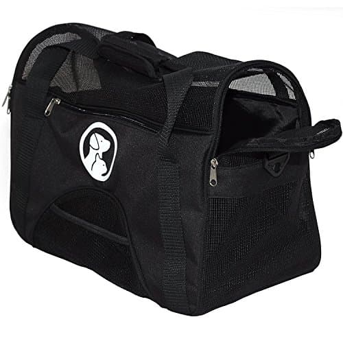 Smart Pets Soft-Sided Pet Travel Carrier | 18 Inch X 9 X 12 for Cats and Small Dogs | Black Fleece Bed & Detachable Shoulder Strap | Airline Approved for Under Seat Travel