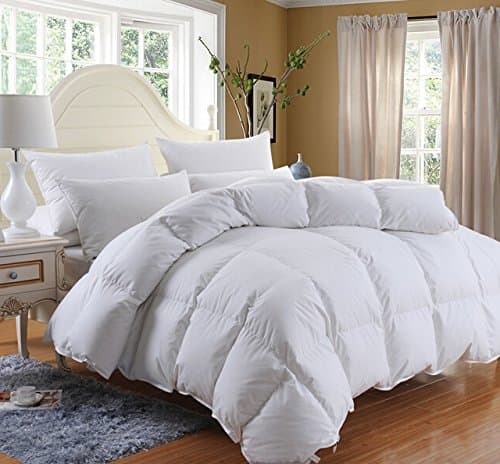 SHEONE White Down Comforter Alternative Queen,Hypoallergenic,Plush Siliconized Fiberfill,Box Stitched with Corner Tabs (Queen)