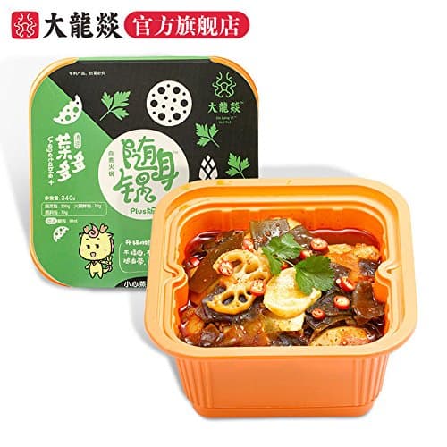 China Good Food 大龍燚/Da Long Yi(大龙燚 迷你火锅340g/盒{菜多多} Mini Instant Hot Pot)Vegtable+自热方便懒人清油纯素麻辣冒菜