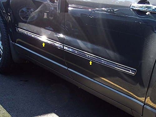 QAA is Compatible with 2009-2017 Chevrolet Traverse 4 Piece Stainless Rocker Panel Trim, Insert Kit, 0.75" Width, Cut Short on molding, to Allow Fitment for GM & Traverse Logo TH49165