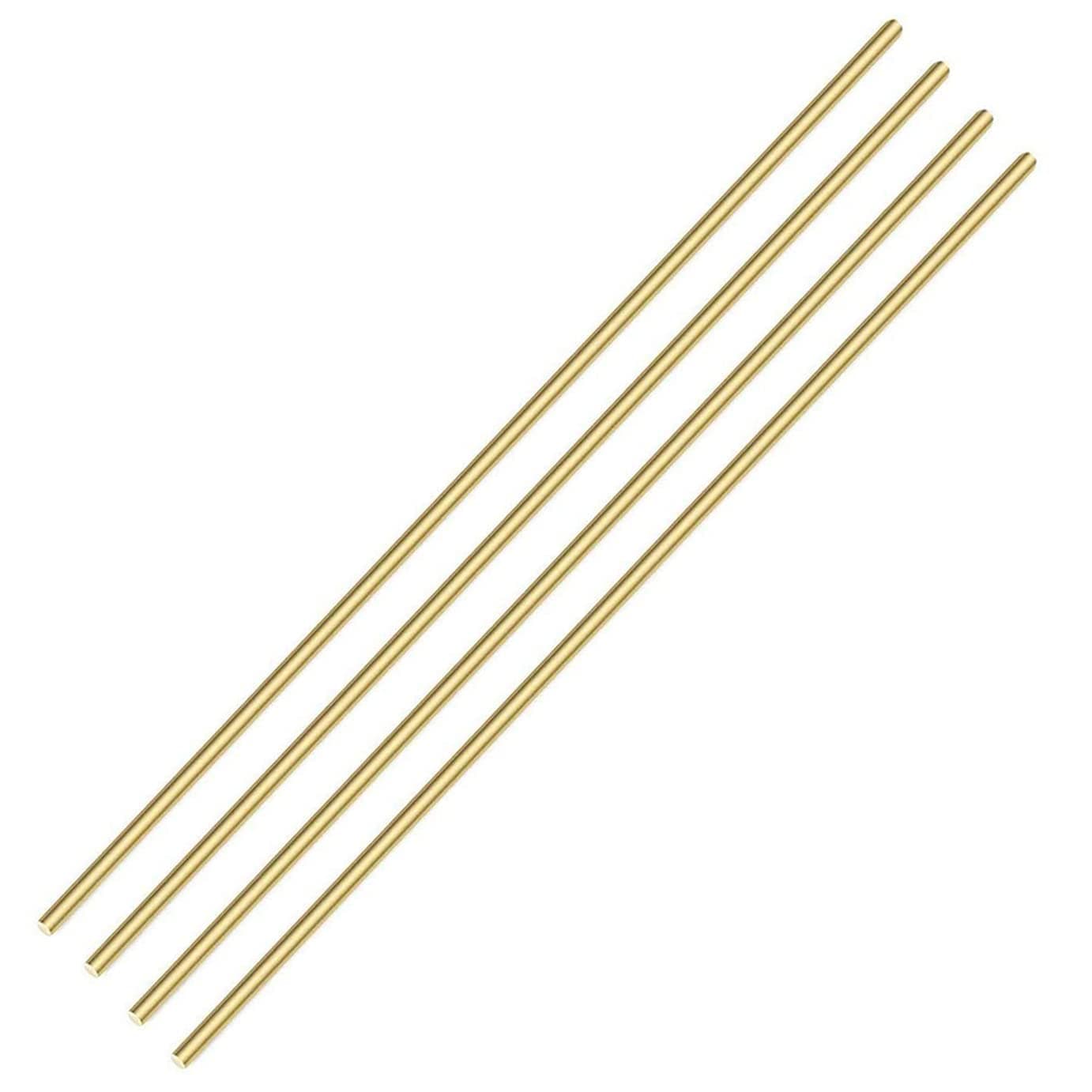 4 PCS 8mm/ 5/16 Inch Brass Rod Brass Round Stock Lathe Bar Stock Kit Solid Brass Rod Stock, 8mm/ 5/16 inch Diameter 12 Inch in Length