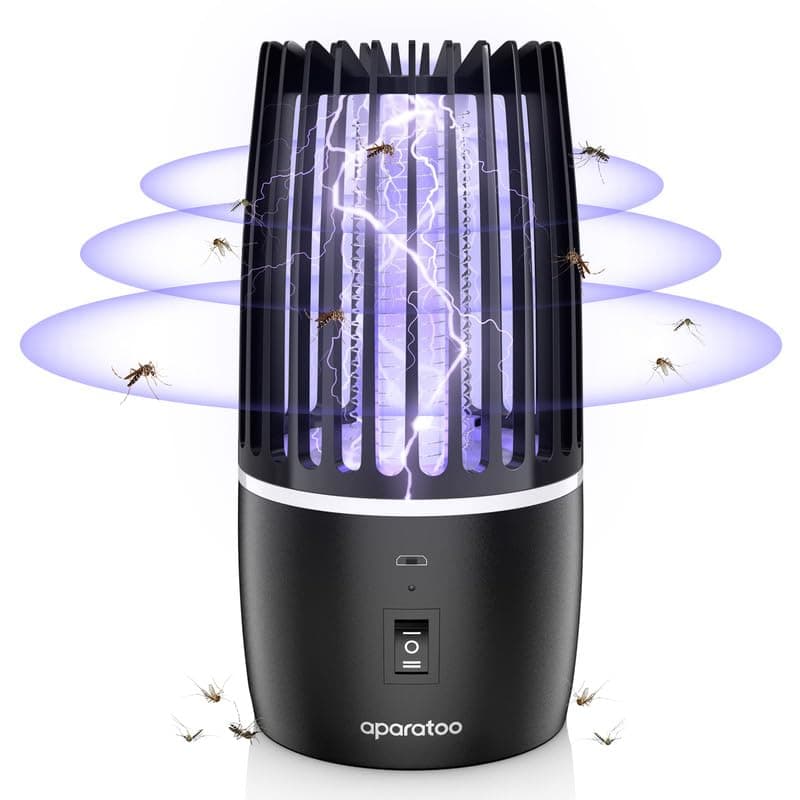 Mosquito Killer Lamp 2 In 1, Electric Insect Zapper Mosquito Killer, USB Rechargeable Fly Killer Portable Bug Zappers with Night Light, 360° Attract Zap Flying Insect for Indoor Outdoor Camping