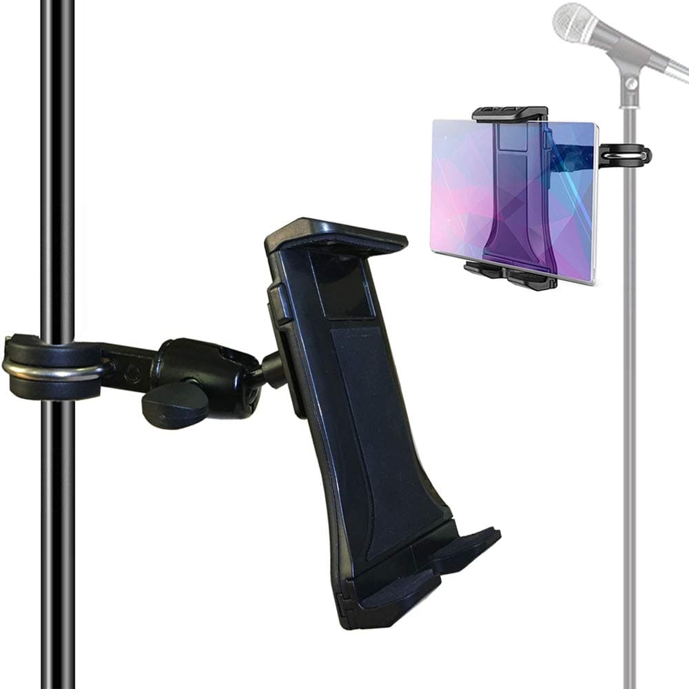 Tencro 4-12.5 Inches Music Stand Tablet Holder Microphone Stand Aluminum Alloy Phone Mount for iPhone iPad, Galaxy Tab and Any Other 4-12.5 Smartphones & Tablets