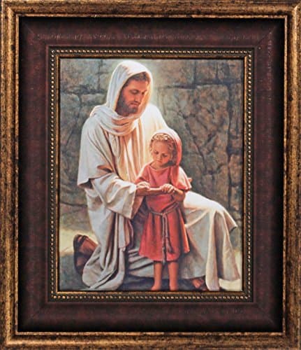 Framed Picture of Jesus Come and See by Del Parson Jesus with Little Girl
