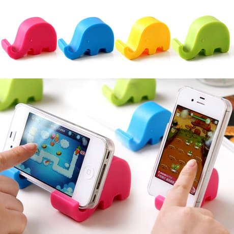 2 pcs New Lovely Elephant Portable Silicon Phone Holder Stand Stents For Tabder For iPhone5s 4s stand for iPad Samsung Galaxy S4 S3 N7100 Mobile Phone