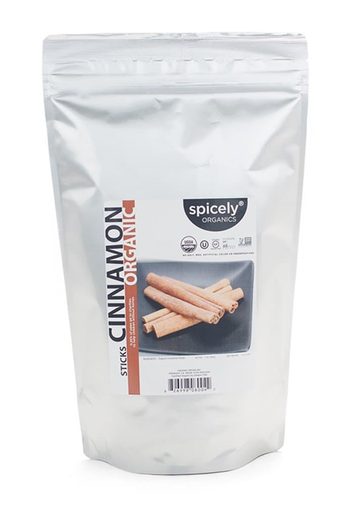 Spicely Organic Cinnamon Sticks (Cassia) 1LB Bulk Certified Gluten Free