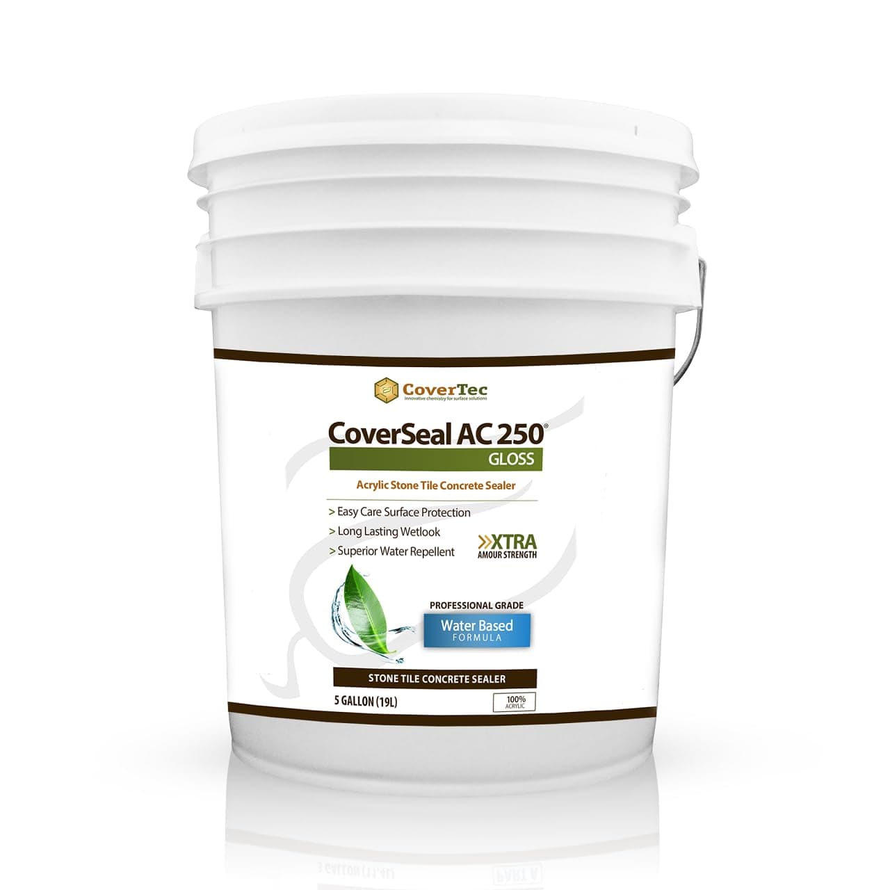 CoverSeal AC250 Wet Look Stone, Tile, Concrete Sealer, High Gloss,Water Based (5 gal)