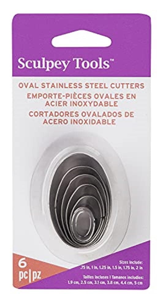 Sculpey Tools Stainless Steel 6 piece Oval Cutter Set