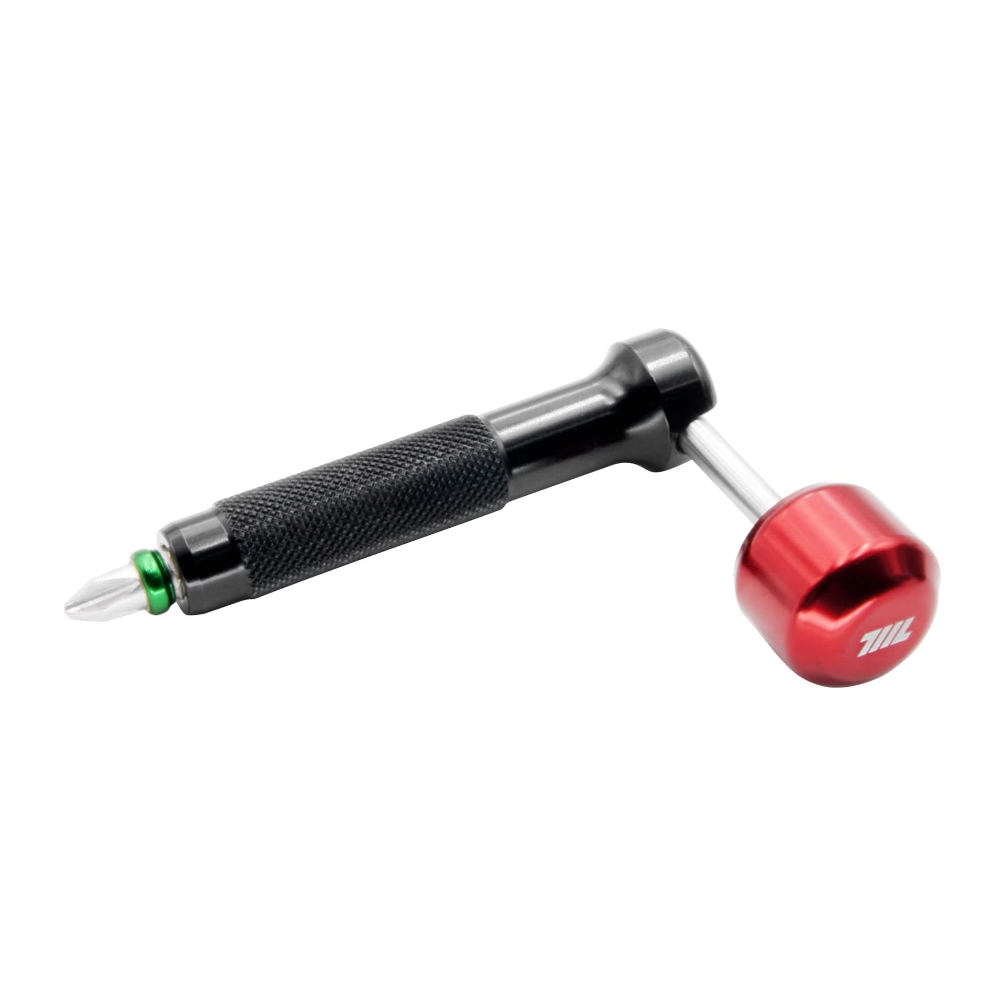 711L Lollipop Bit Driver - Pocket Screwdriver with Retractable Lever for Extra Torque (Aluminum Red Black)