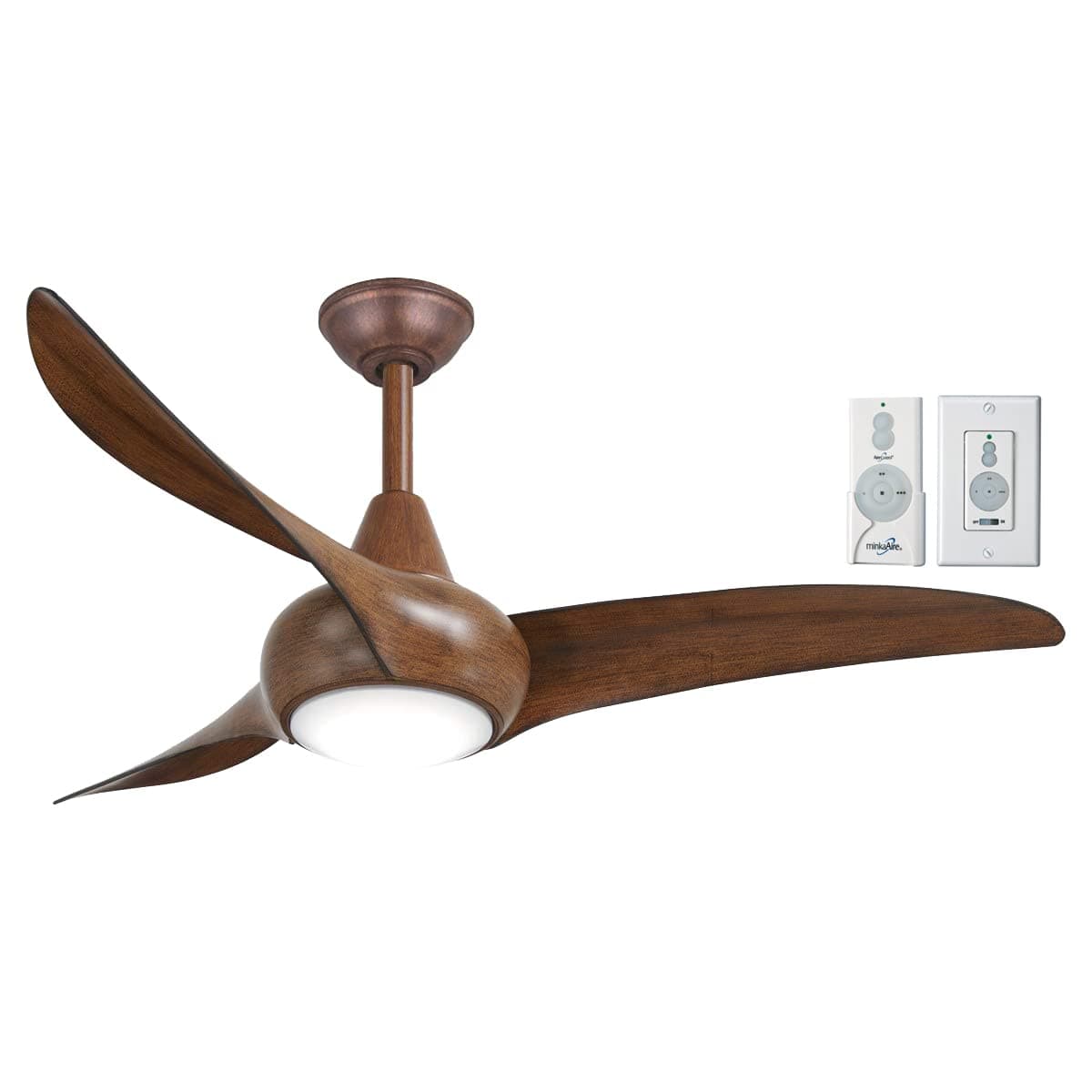F845-DK Light Wave 44" Ceiling Fan with LED Light in Distressed Koa with Remote and Additional Wall Control