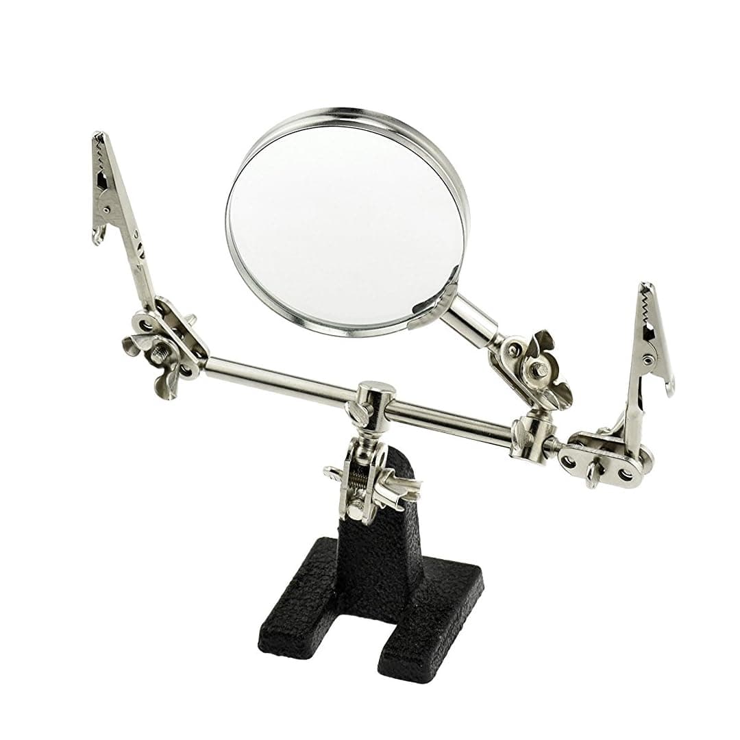 4X Magnifying Glass with Helping Hand - 2-1/2 Inch Lens, 360 Degrees Rotatable Clips for Soldering, Jewelry Making, and Detailed Work -MZ101B