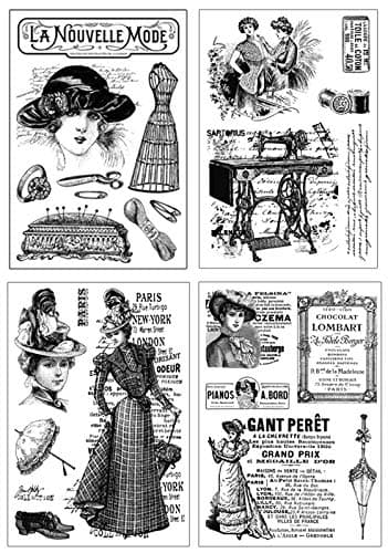 4PC Clear Stamp Sets Vintage Transparent Stamp Scrapbooking DIY Arts Craft (Classical Lady)