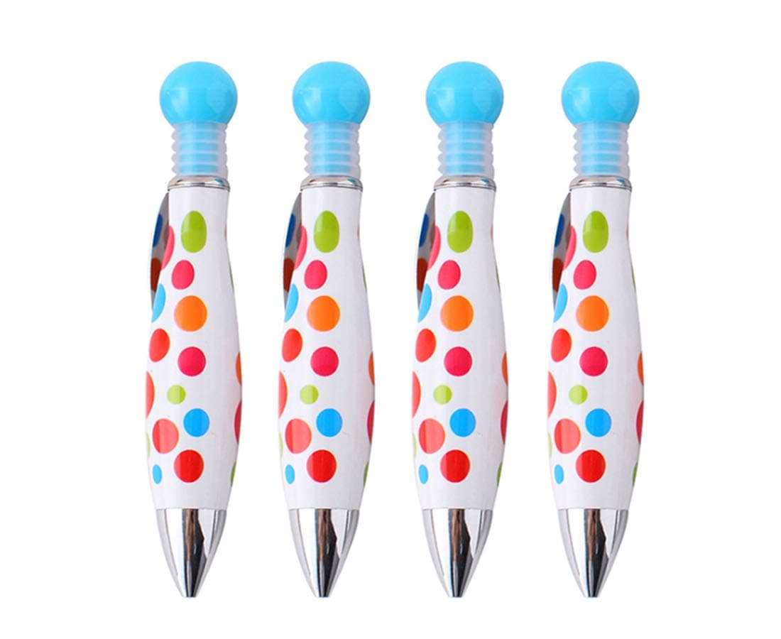 4 Piece Fat Pen For Arthritis Hand Large Big Grip Pen Ergonomic Pen With Clip Cute Ballpoint Pen Blue Ink 0.7 mm Fine Point For Kids Old Men Women Smooth Writing