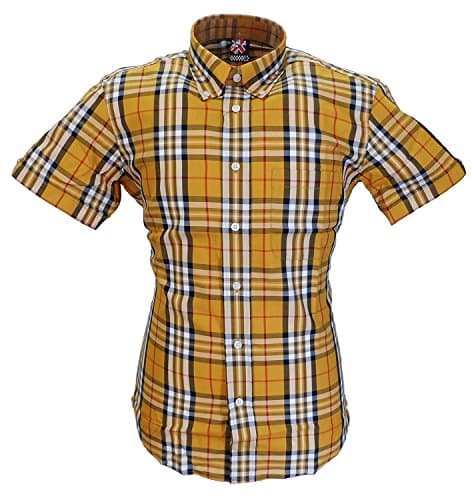 Warrior UK Men´s Short Sleeve Retro Button-Down Shirt Lydon Skin Mod Punk