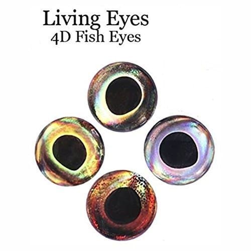RAH 3D Epoxy Eyes (60 Pack) for Fishing, Fly Tying, Fishing Lures, Crafts - Available in Multiple Colors & Sizes - Lifelike 3D Fish Eyes!