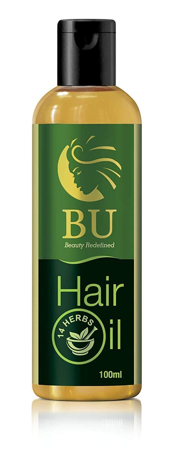BU Healthcare All in One 100% Herbal&Organic Anti-Greying/Dandruff/Hair Fall Control Oil with Amla, Almond, Bhringraj and Coconut Goodness (14 Herbs,100ml)