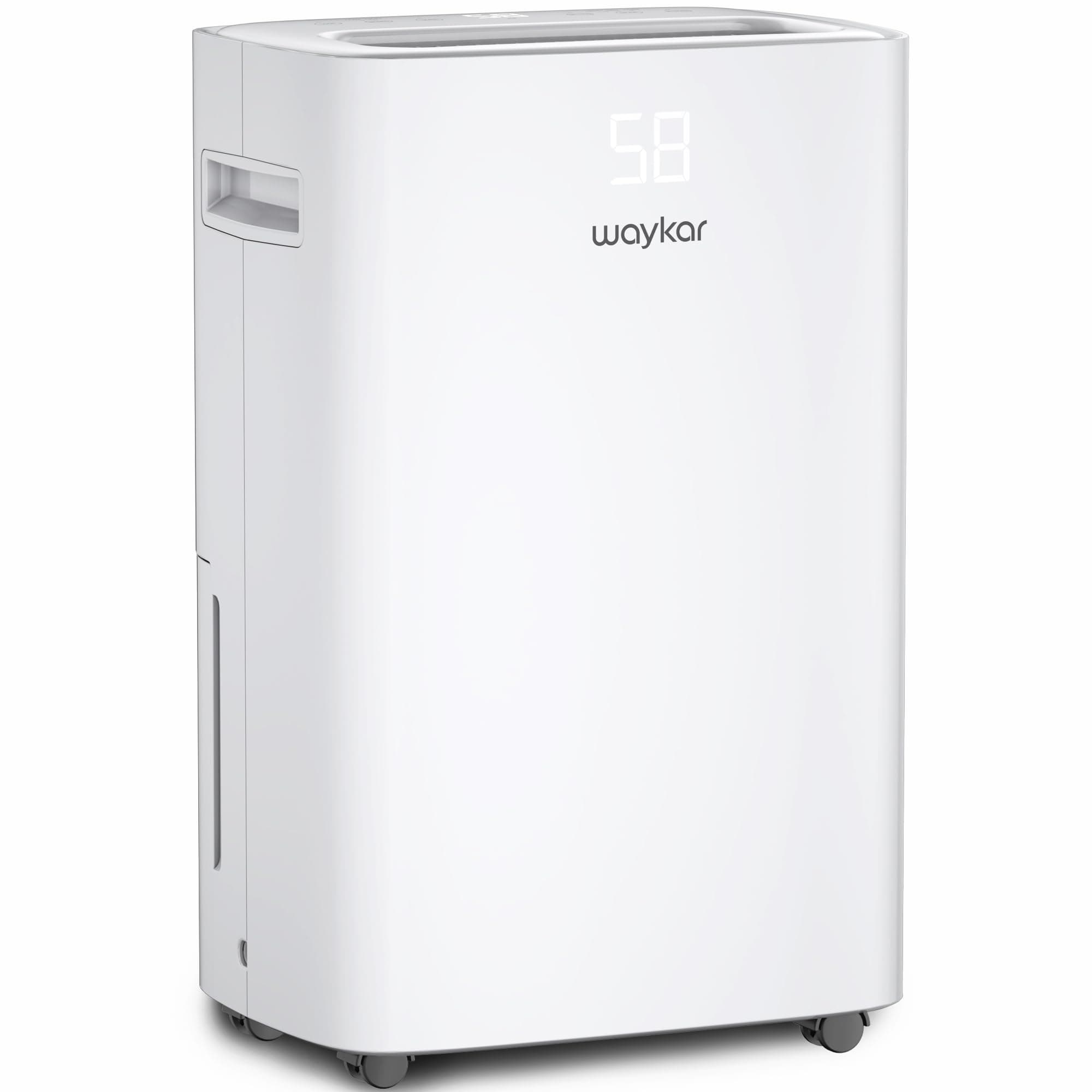 Waykar4500 Sq. Ft Dehumidifier for Home with Drain Hose for Bedrooms, Basements, Bathrooms, Laundry Rooms - with Intelligent Control Panel and Front Display, 24 Hr Timer and 0.66 Gallons Water Tank