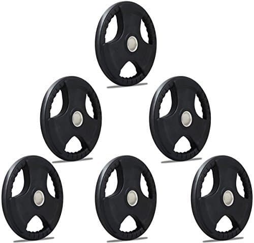TNP Accessories® Rubber Olympic Radial TRI-GRIP Hammertone Disc Weight Plates.