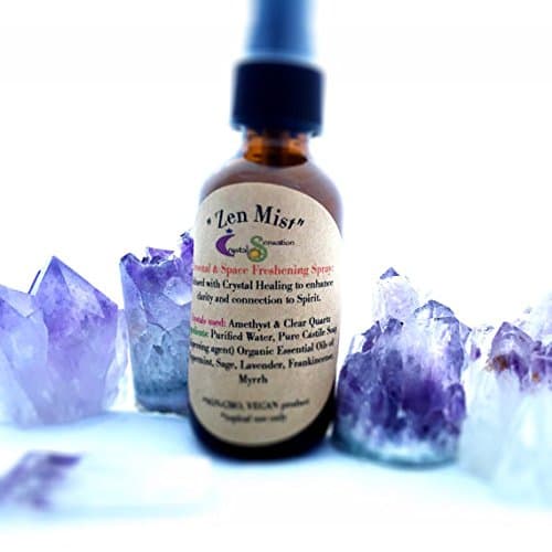 Crystal Space Clearing Spray/ZEN Mist Smudge Body Spray/Organic Smudging Sage Spritz Gem Elixir/Clarity, Spirit/Cleanse Yoni Eggs