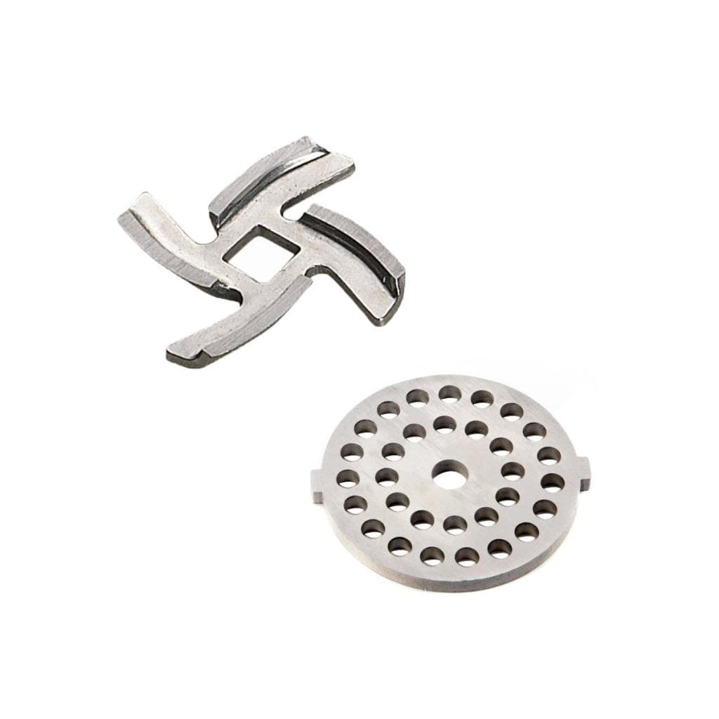 Sunmile Cutting Blade and #5 Medium Cutting Plate for Meat Grinder SM-G31/G33, Gray