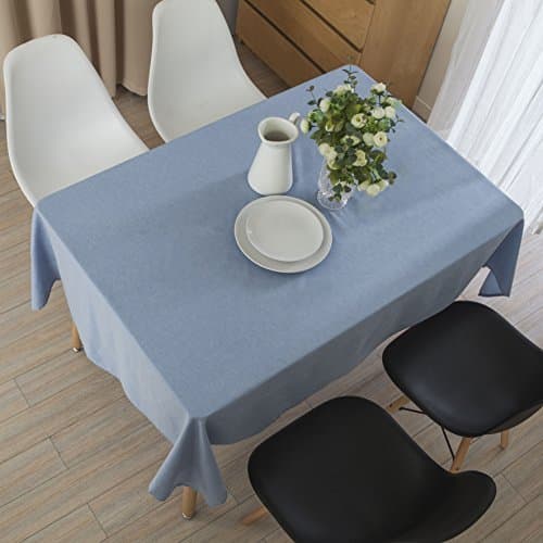 Lewing Cotton Square Table Cloth Table Cover for Kitchen Dinning Table Decoration SkyBlue 54 Inch x 54 Inch