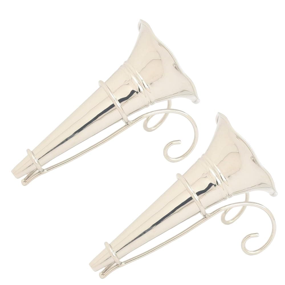 Nickel 7" Mussie on Holder - Set of 2 Mussies & 2 Holders