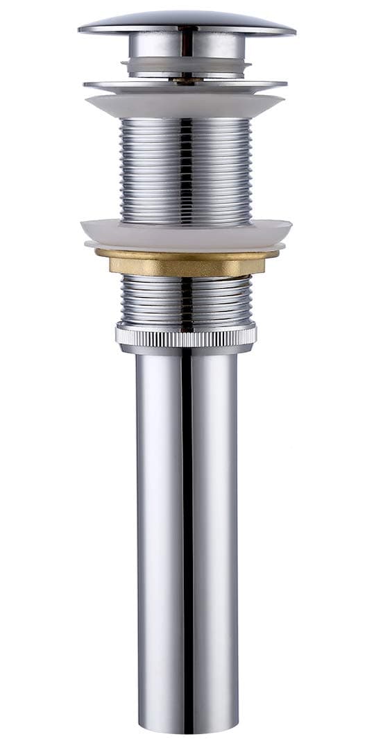 KES Bathroom Sink Drain Without Overflow Vessel Sink Lavatory Vanity Pop Up Drain Stopper Polished Chrome, All Metal Rustproof Brass and 304 Stainless Steel, S2008D-CH