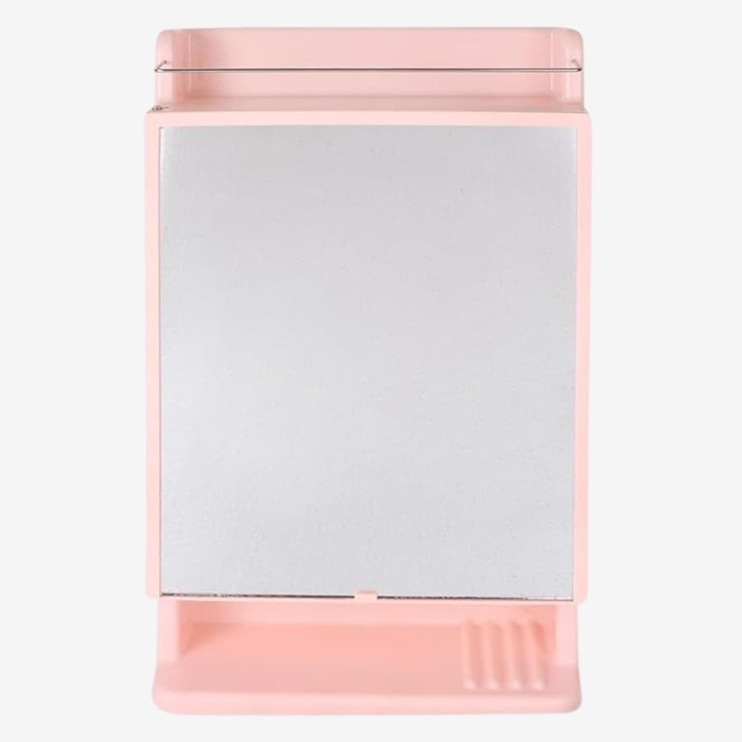 BRANCO Bathroom Cabinet with Mirror | Storage Organiser | Strong Plastic Bathroom Shelves Wall Mounted | Mirror Cabinet (Pink)