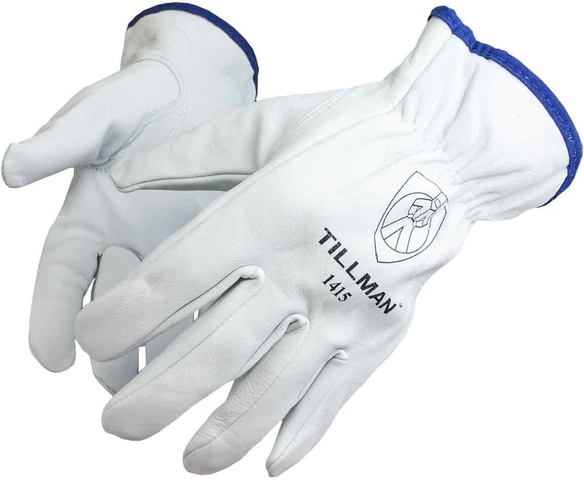 Tillman 1415 Unlined Top Grain Goatskin Drivers Gloves, Medium, White