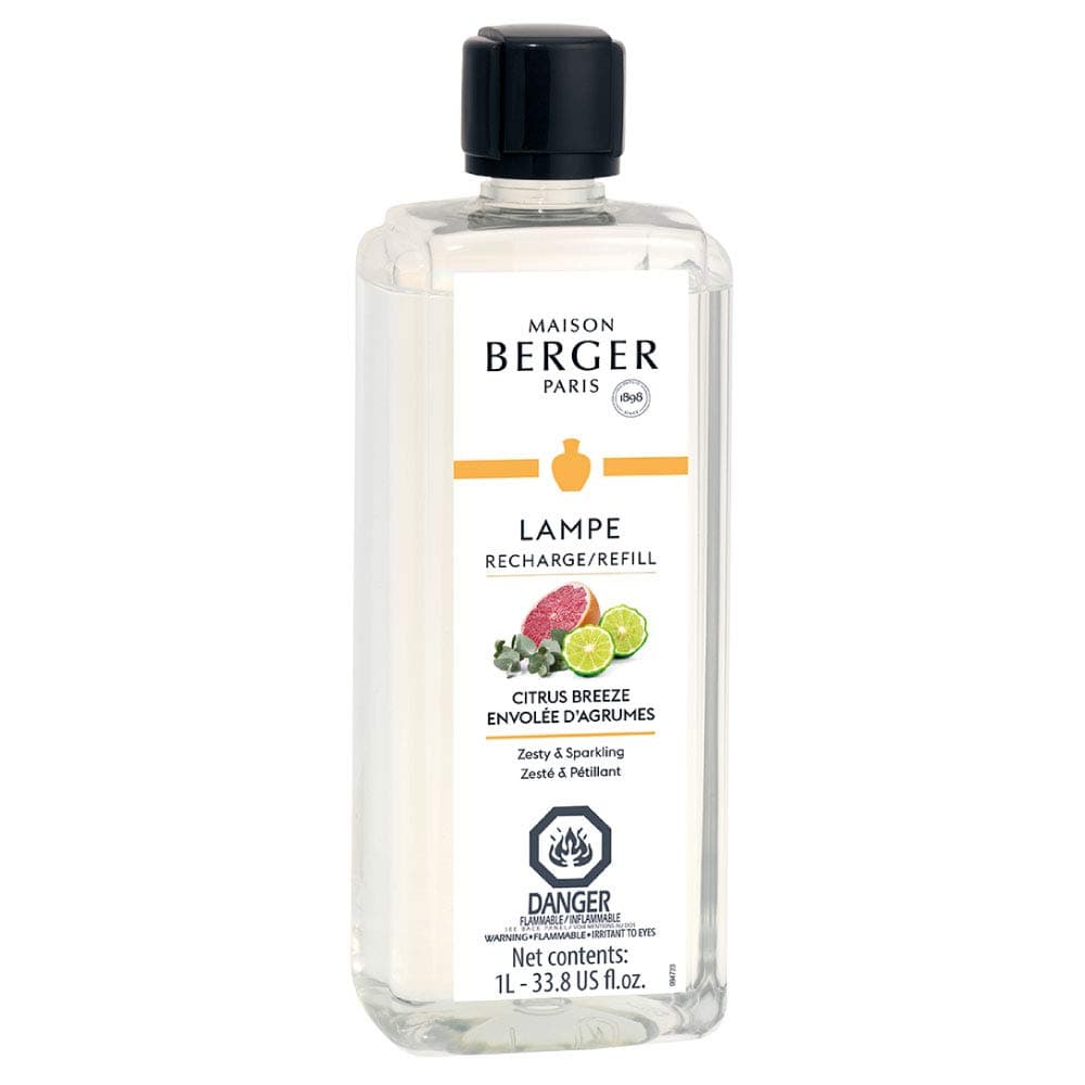 MAISON BERGERCitrus Breeze Lampe Berger Fragrance Refill for Home Fragrance Oil Diffuser - Air Freshener - 33.8 Fluid Ounces - 1 Liter