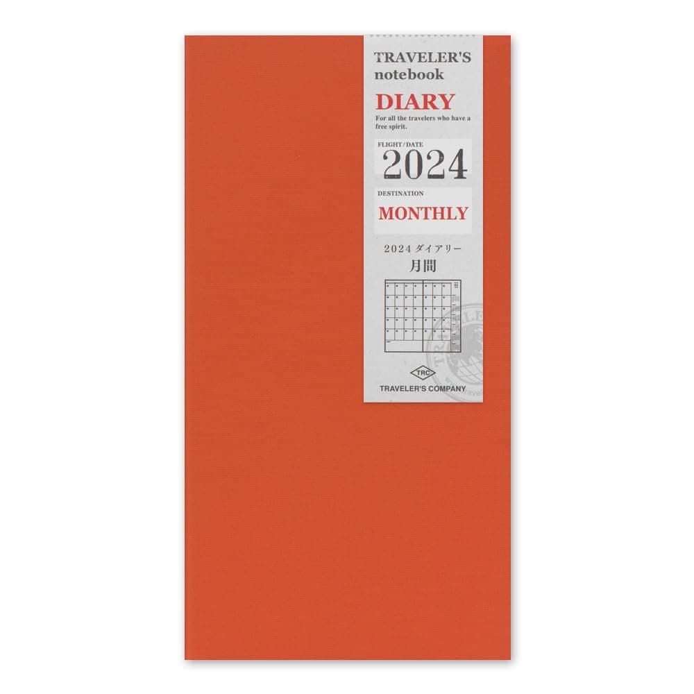 Travelers Company Traveler's Notebook, Refill, 2024, A5 Slim Monthly, 14472006 (Begins December 2023)