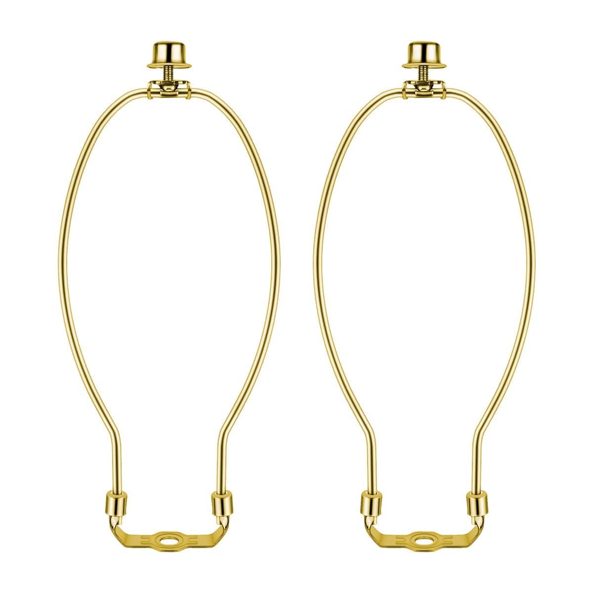 2 Pcs 10Inch Lamp Shade Harp Holders Detachable Heavy Duty DIY Lighting Accessories for Floor Lamps and Table Finials (Polished Brass)