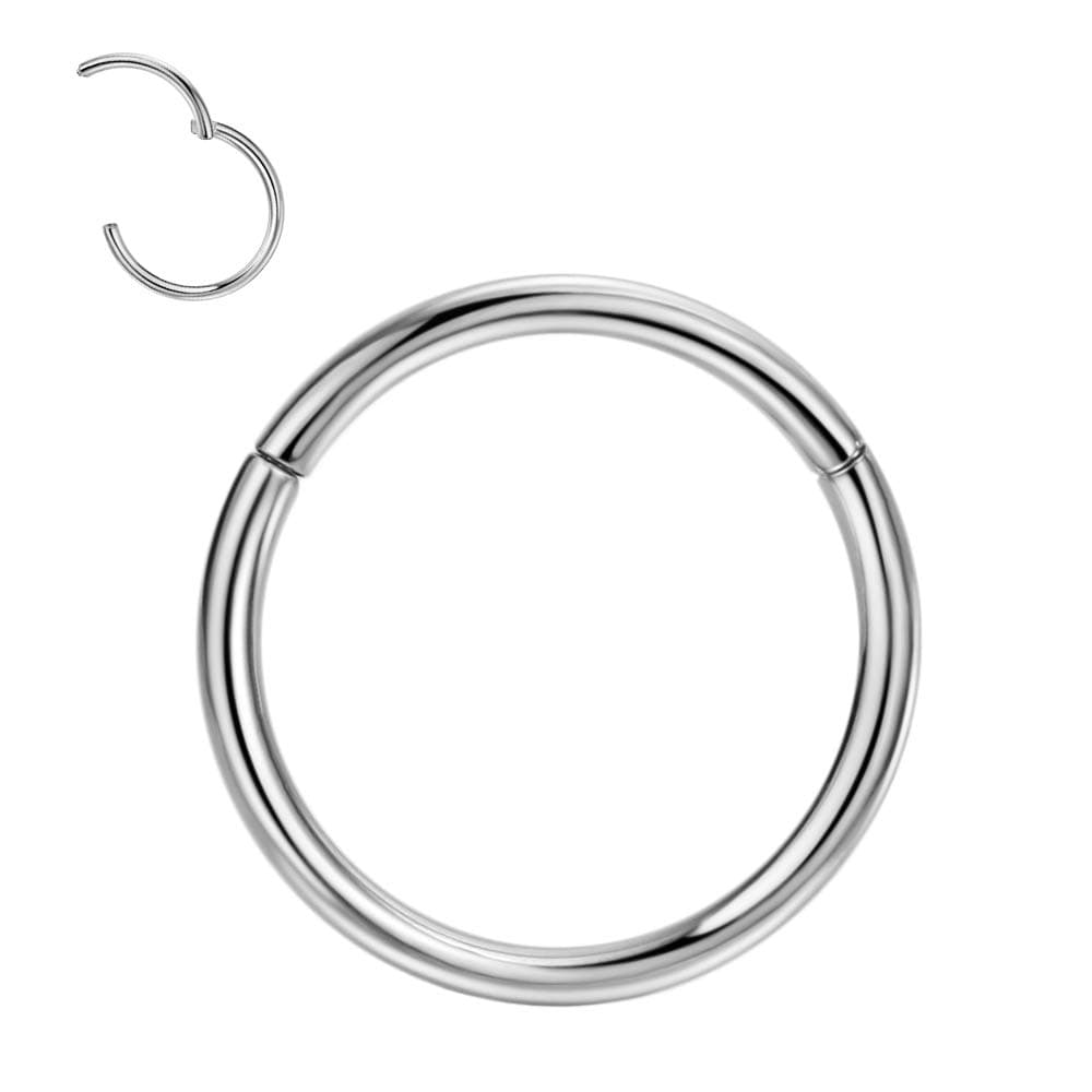 FANSING 1pc Grade 23 Titanium Body Piercing Rings for Nose Ear Lip Septum 20G/18G/16G/14G/12G/10G 5mm/6mm/7mm/8mm/9mm/10mm/11mm/12mm/13mm/14mm/16mm Silver/Gold/Rose Gold Plated/Black/Blue