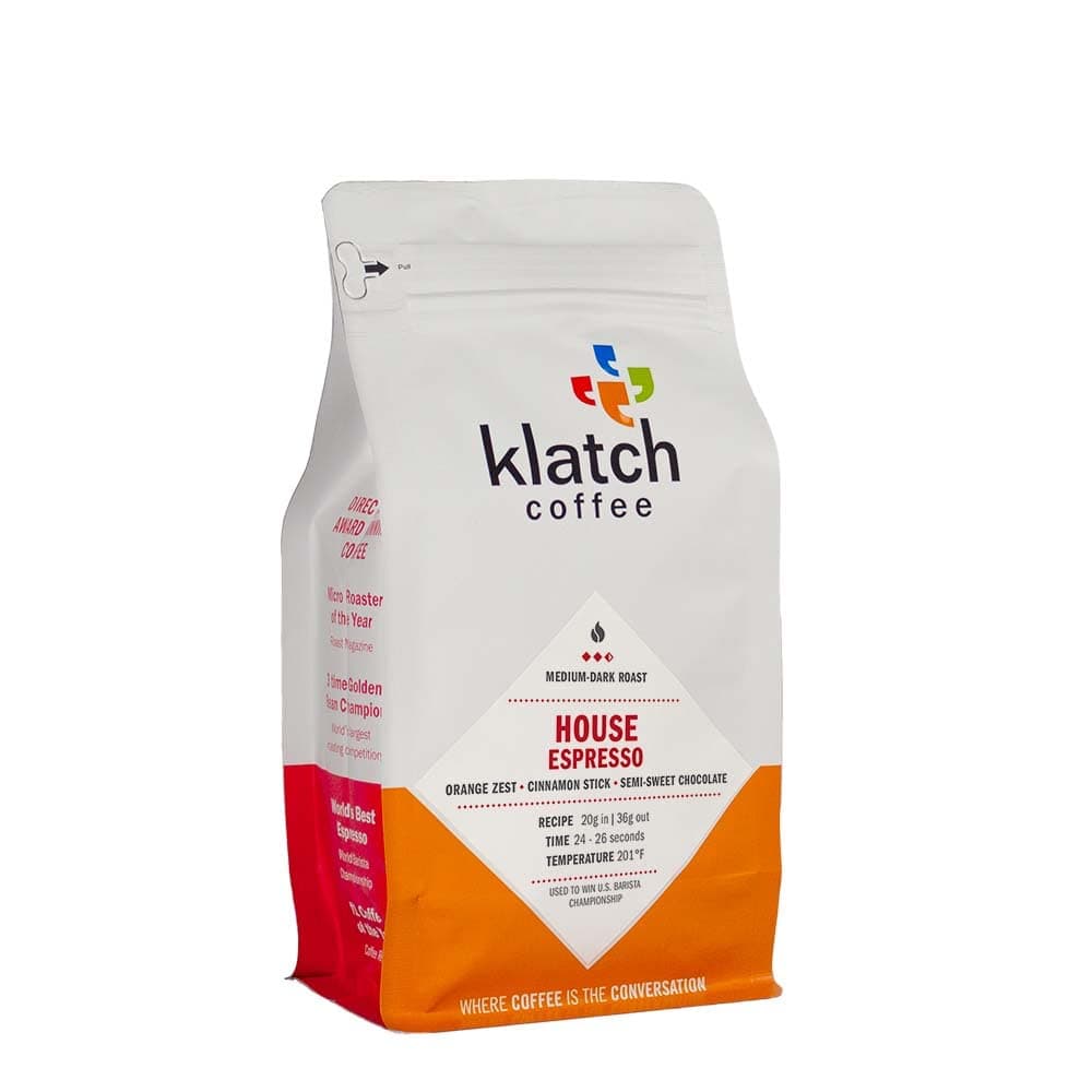 Klatch Coffee House Espresso Medium-Dark Roast, 310 Grams, Whole Bean